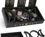 Wiccan Decorations, A Moon Tray With Crystals, A Card Holder Stand, And ... - $37.93