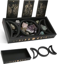 Wiccan Decorations, A Moon Tray With Crystals, A Card Holder Stand, And Witchy - £29.82 GBP