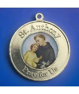 St. Anthony With Baby Jesus Catholic Pendant Charm Vintage Christian Por... - £9.73 GBP