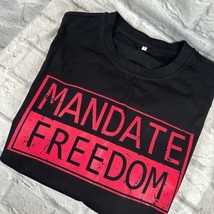 Mandat Freedom Grafik Herren Groß T-Shirt Baumwolle Schwarz - $15.56