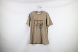 Vtg 90s Streetwear Womens Large Faded Wildflowers Spell Out T-Shirt Brown USA - £31.11 GBP