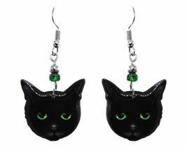 Cat Face Animal Graphic Dangle Earrings - Womens Fashion Handmade Jewelry Pet Lo - $17.81