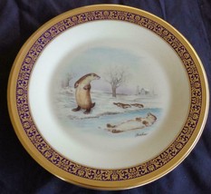 Gorgeous Collectible Lenox Woodland Wildlife Porcelain Plate – Otters – 1982 - £77.52 GBP