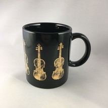 Vintage Black and Gold VIOLINS STRING ORCHESTRA MUSIC MUSICIAN Coffee Mug - £11.37 GBP