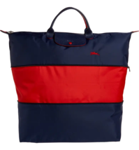 Longchamp Expandable Le Pliage Nylon Large Travel Bag Tote Bag ~NIP~ Navy - £154.31 GBP