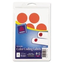 - Print or Write Removable Color-Coding Labels, 1-1/4in dia, Neon Red, 400/Pack - £21.25 GBP