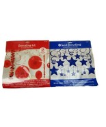 Royal Blue Star Hanging Swirl Decorations &amp; Red Decorating Kit Fans Garl... - £10.96 GBP