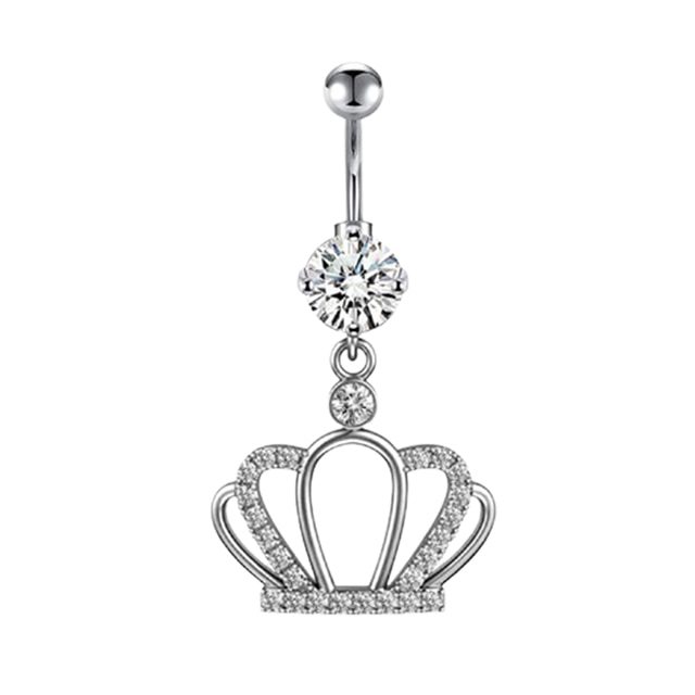 Crown Belly Button Ring Angel Wing Belly Piercing Ring Sexy Navel