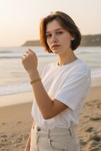 Vintage Trifari Gold Tone Double Curb Link Chain Bracelet 71/4” - $35.00