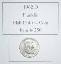 1962 D Franklin Half Dollar, # 250, vintage coins, rare coins, old coins, coins - £37.92 GBP
