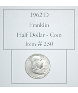 1962 D Franklin Half Dollar, # 250, vintage coins, rare coins, old coins... - £38.44 GBP