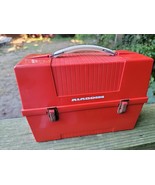 Vtg Red Aladdin Plastic Lunchbox Solid W/ Metal Bar For Thermos( Not Inc... - €11,02 EUR