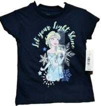 Disney Girls 2T Frozen 2 Navy Blue Let Your Light Shine T-Shirt New - £7.29 GBP