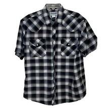 Haband Western Plaid Pearl Snap Button-up Shirt Mens Size Large Rodeo - $12.00