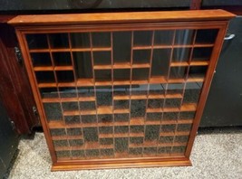 71 Slot Display Case Rack Wall Curio Cabinet Shadow Box Shot Glass Collectables  - £143.54 GBP