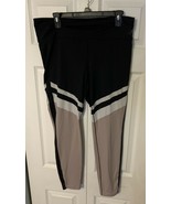 New Balance Black With White &amp; Mauve Leggings Fitness Women&#39;s Size XL - $12.18