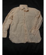 Ermenegildo Zegna Peach Dress Shirt 46/18 Cotton Linen Made in Turkey - $34.23 CAD