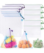 12 Pcs Heavy Duty Reusable Mesh Produce Bags Barcode Scanable See Throug... - £26.53 GBP