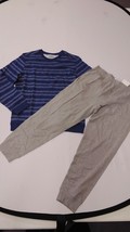 Striped Long Sleeve Crew + Jogger Pajama Set - Goodfellow &amp; Co Blue L - $20.52