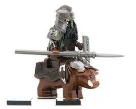 The Hobbit Iron Hills Dwarf Warrior on War Boar 2pcs Minifigures Bricks Toys - £4.30 GBP