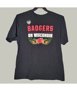 Nike Mens Shirt XL On Wisconsin Orange Bowl Badgers Black Short Sleeve C... - $12.00