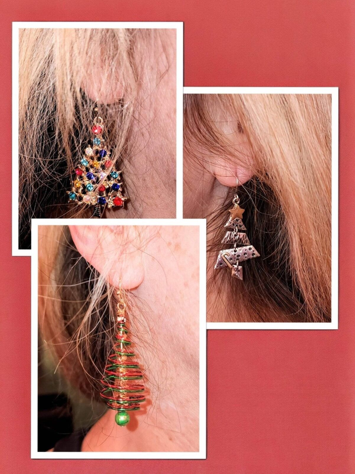 3 Unique Christmas Tree Earrings