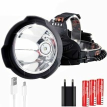 Rechargeable Hard Hat Headlamp Head Led Light torch Miners High Power Bright USB - £23.38 GBP+