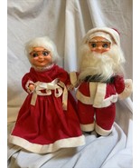 Vintage Santa &amp; Mrs. Claus Soap Bottle Dolls Handcrafted Christmas Decor... - £13.41 GBP