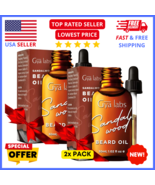 2-Pack Beard Growth Oil for Men – Gya Labs Sandalwood, Argan &amp; Jojoba Bl... - $18.99