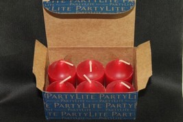 Party Lite (New) Cinnamon Sparkle - Red Votive Candles - Box Of 6 - 2&quot; Tall - £11.07 GBP