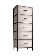 Sorbus Nightstand Dresser with 5 Faux Wood Drawers  Tall Bedside Table C... - £87.01 GBP