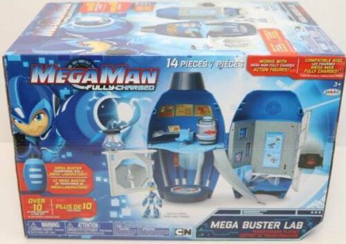 Mega Man Fully Charged Mega Buster Lab Transforming Playset trap door disc shoot - $22.64