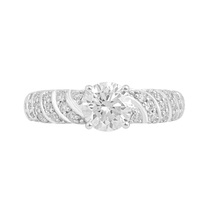 1.30 Round Lab Grown Diamond Solitaire Ring 14K White Gold Women 7 US VVS-VS-EF - £879.29 GBP