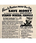 1959 Optims Vitamin Mineral Formula Medical Advertisement DWN7 - $28.05 CAD
