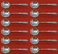 Silver Flutes by Towle Sterling Silver Cream Soup Spoon Set of 12 pcs 6 1/2" - $1,725.58 CAD