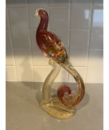 Vintage Alfredo Barbini Murano Art Glass Bird Of Paradise Peacock 12&quot; RE... - £93.86 GBP