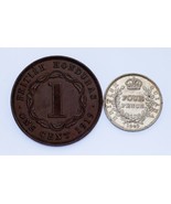 Lot of 2 British Colonial Cents (Honduras and Guyana) 1919 &amp; 1943 XF - BU - $1,189.68 MXN
