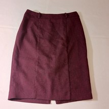 Mossimo Women's Burgundy Stretch Extensible Back Zipper & Slit Skirt Size 6 image 6