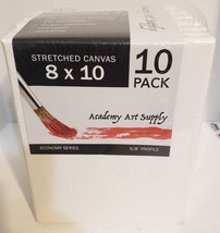 Academy Art Supply 8 x 10 Inch Stretched Canvas Value Pack of 10 - £16.01 GBP