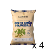 Gårdschips Brown Butter &amp; Sea Salt 4-pack (4x150 grams) - Swedish Chips - $72.00