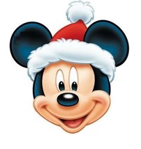 Christmas Mickey Mouse Face Edible Cake Topper Decoration - £10.32 GBP