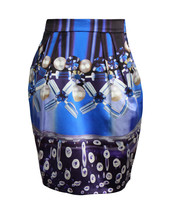 Mary Katrantzou Printed Skirt In Silk Women Blue Size 7 - $164.35