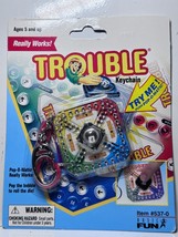 Trouble Game Keychain 537-0 Sealed NEW Trouble Mini Game Basic Fun - £11.07 GBP