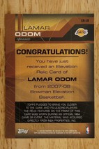 2007-08 Bowman Basketball Card Elevation Relics Jersey 31/79 Lamar Odom ER-LO - £11.72 GBP