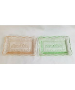 2 Mini Lord&#39;s Supper Tiara Indiana Art Glass Bread Trinket Trays Dish Pi... - $32.99
