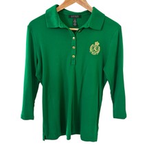 Lauren Ralph Lauren Womens Polo Shirt L Kelly Green Crown Crest Logo Old... - $26.99