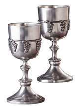 Pair (Set of 2) Medieval Pewter Goblets Replica Reproduction - £124.96 GBP