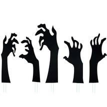 5 Pack Halloween Black Hands Yard Signs with 10 Stakes Scary Silhouette Hallowee - £28.84 GBP