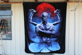 Vampire Demon Blood Moon Mythical Fantasy Horror Queen Size Blanket Bedspread - £46.14 GBP