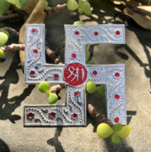 925 Silver 5 cm Hindu Religious Swastik Swastika 10 gms Temple Pooja, En... - $29.20
